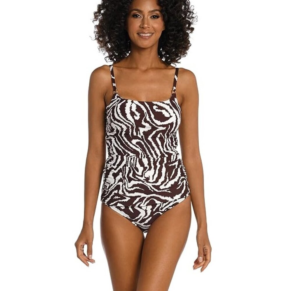 NWT La Blanca Women's Lingerie Strap Tankini Swimsuit Top Sizes 4-10 $100 LLL115